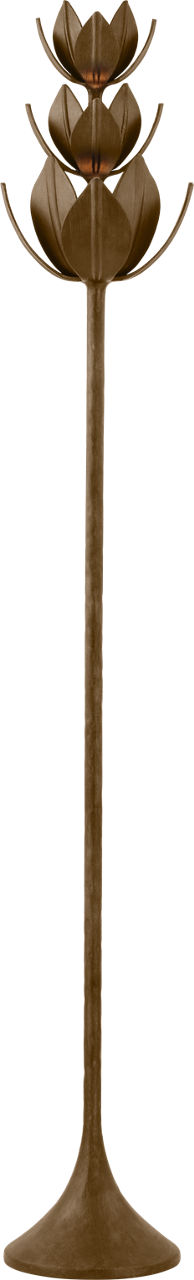 Alberto 70" Floor Torchiere in Antique Bronze Leaf