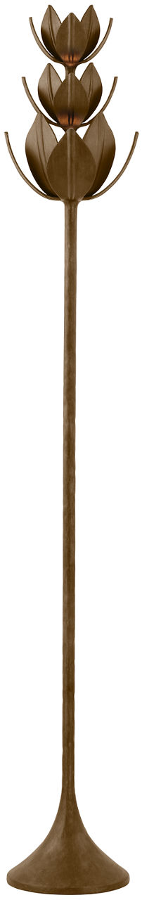 Alberto 70" Floor Torchiere in Antique Bronze Leaf