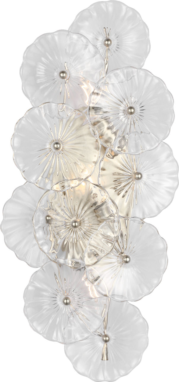Gianna 21" Layered Sconce in Burnished Silver Leaf with Clear Glass