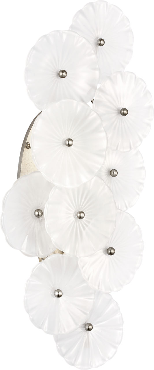 Gianna 21" Layered Sconce in Burnished Silver Leaf with Frosted Glass