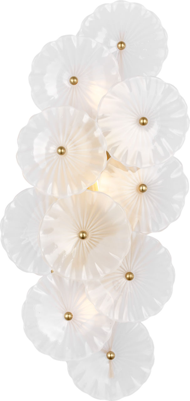 Gianna 21" Layered Sconce in Gild with Frosted Glass