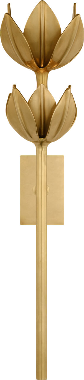 Alberto Large Two Tier Sconce in Antique-Burnished Brass