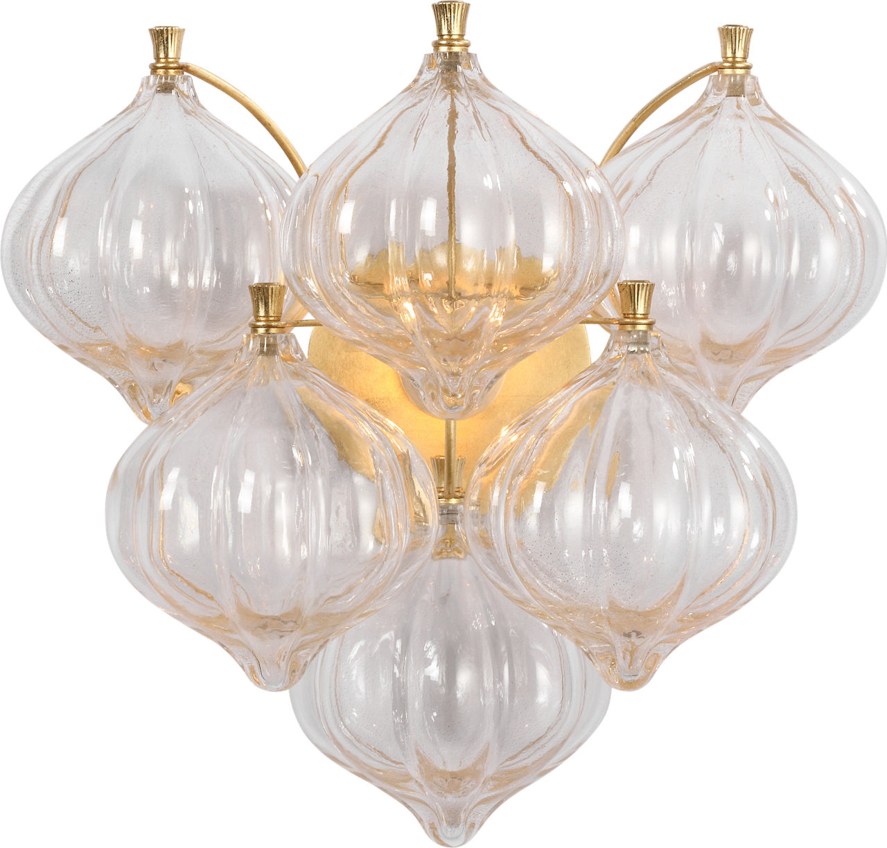 Caselli 15" Sconce in Gild with Gold Fleck Glass