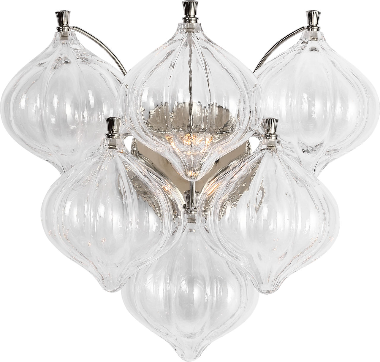 Caselli 15" Sconce in Polished Nickel with Clear Glass