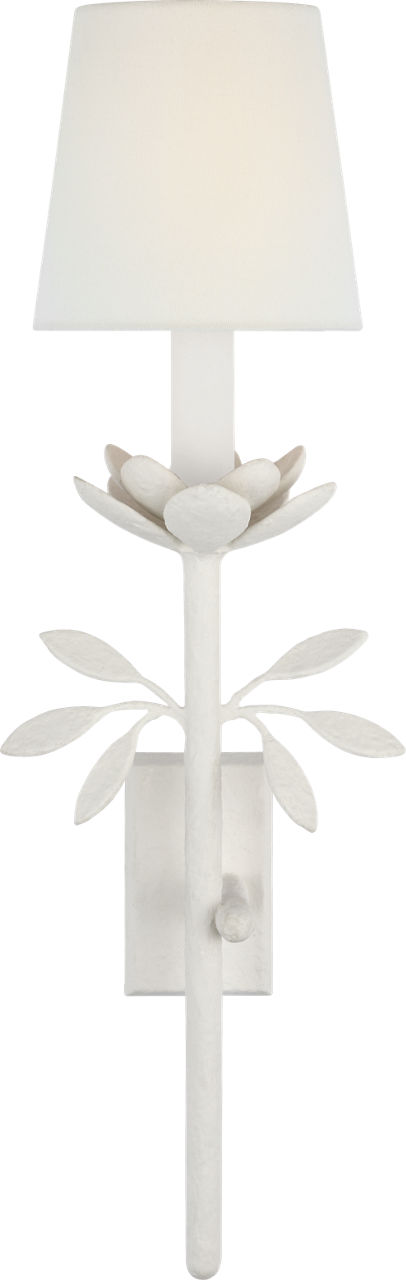 Clementine 22" Tail Sconce in Plaster White with Linen Shade