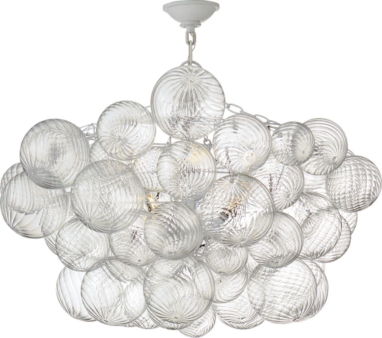 Talia 38" Semi-Flush Mount in Burnished Silver Leaf with Clear Glass