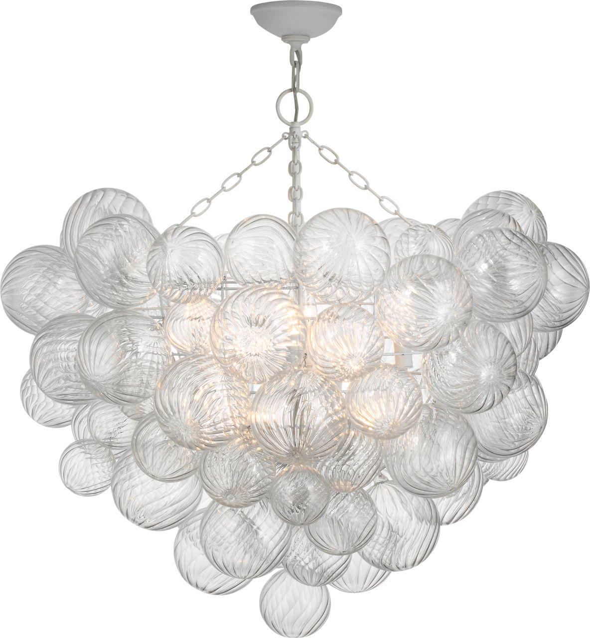 Talia 38" Semi-Flush Mount in Plaster White with Clear Glass