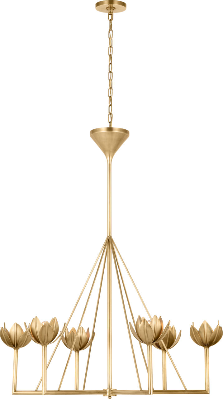 Alberto Large Single Tier Chanderlier in Antique-Burnished Brass