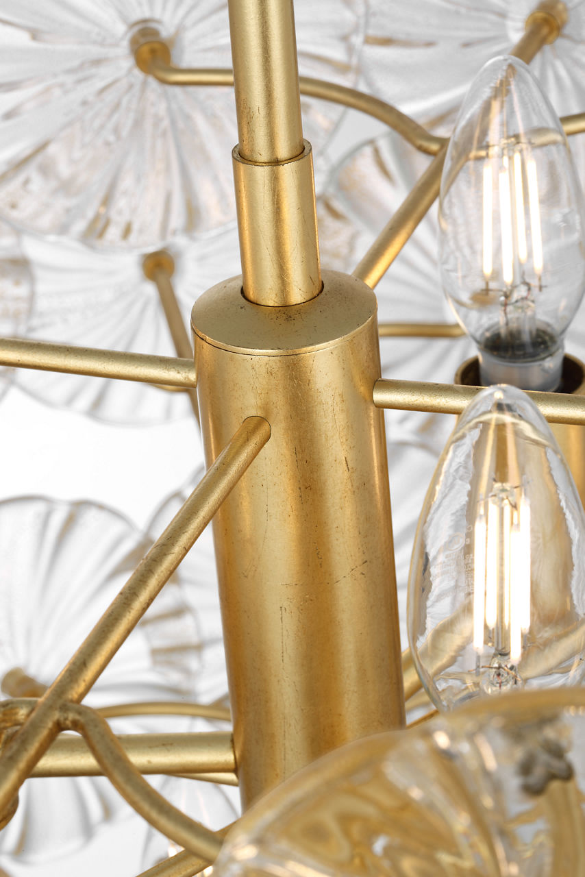 Gianna 24" Chandelier in Gild with Gold Fleck Glass