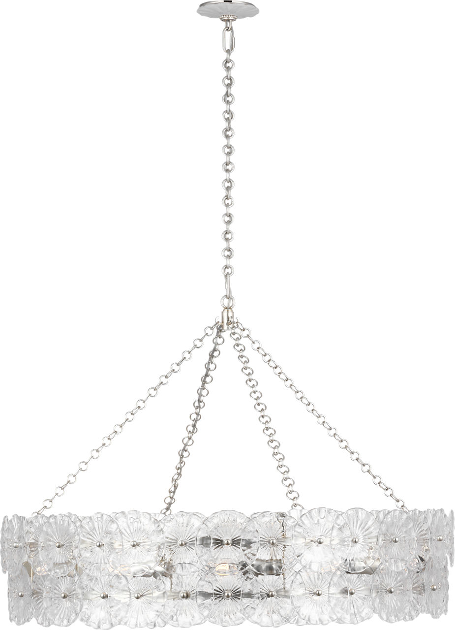 Gianna 36" Ring Chandelier in Burnished Silver Leaf with Clear Glass