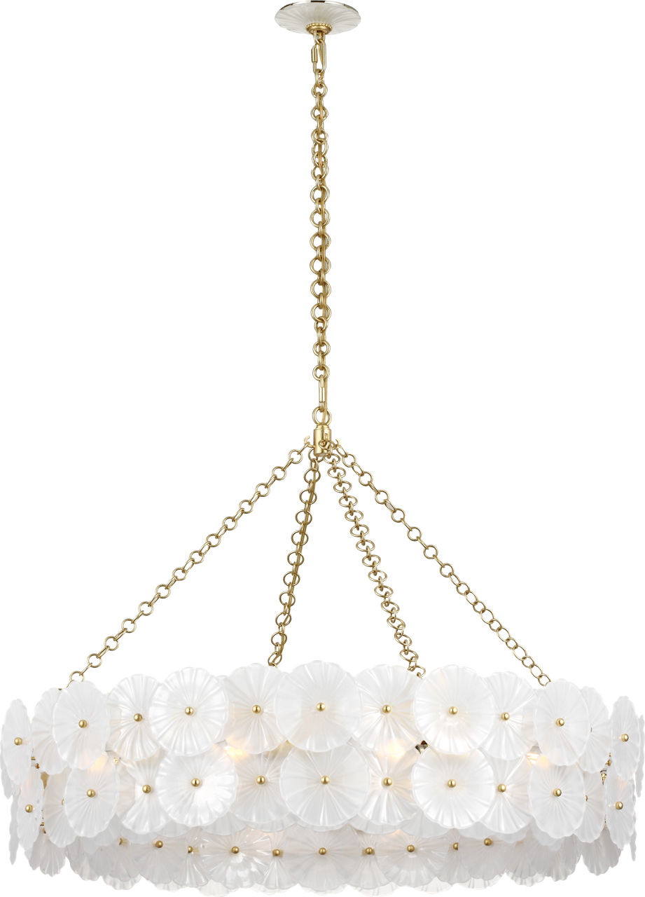 Gianna 36" Ring Chandelier in Gild with Frosted Glass