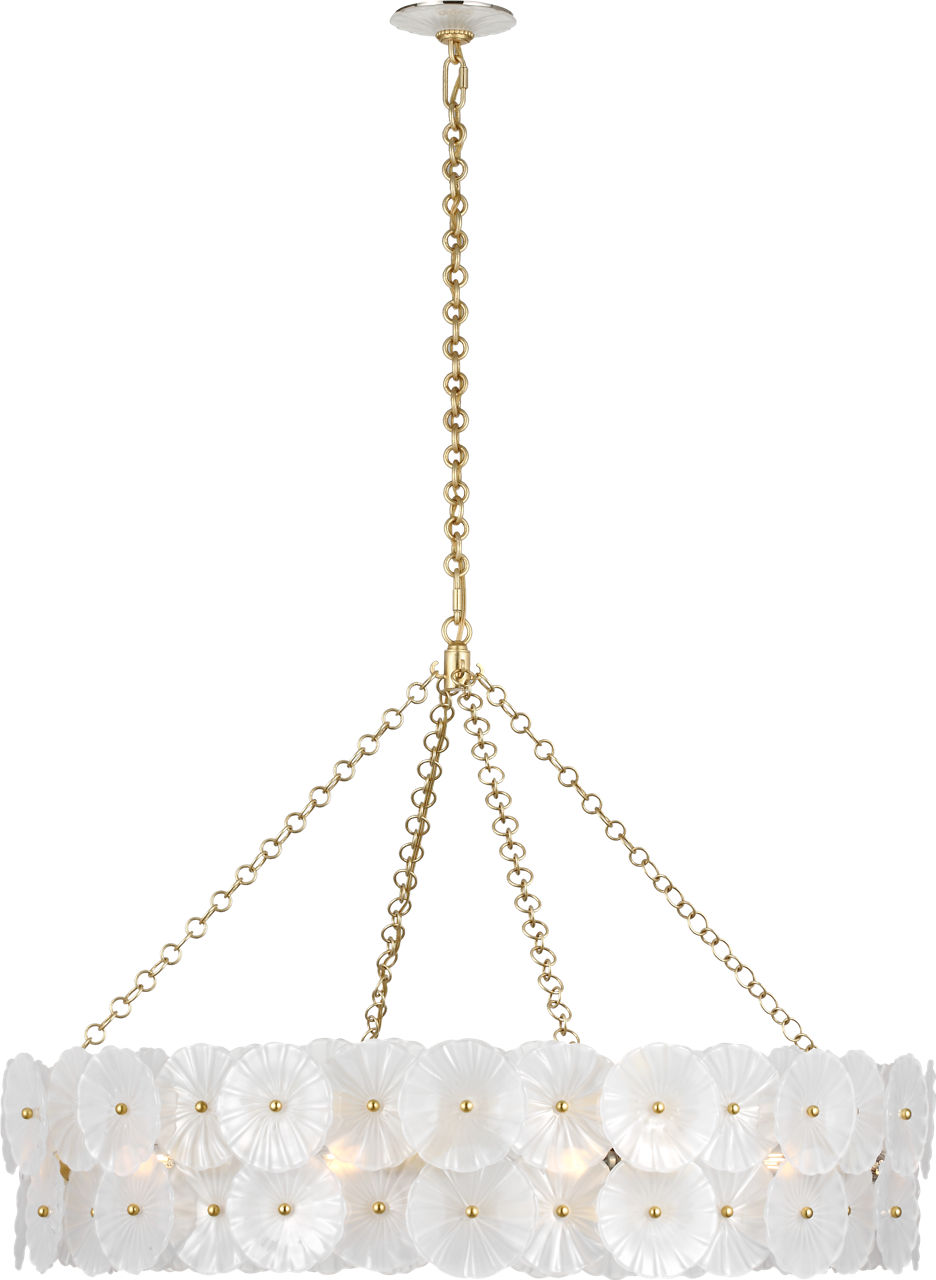 Gianna 36" Ring Chandelier in Gild with Frosted Glass