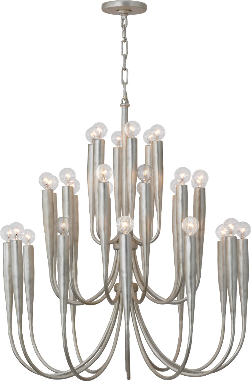 Acadia 30" Medium Chandelier in Burnished Silver Leaf