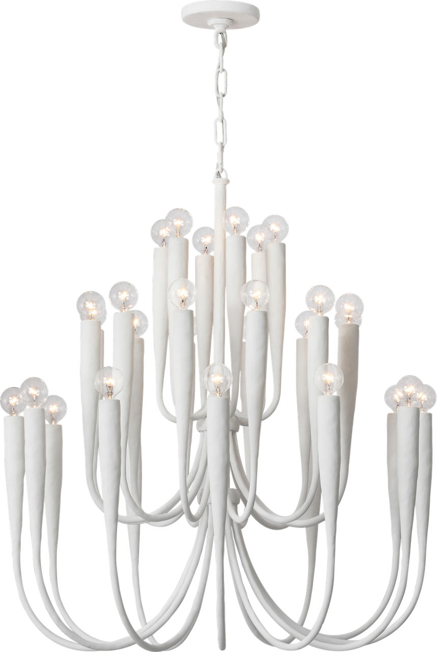 Acadia 30" Medium Chandelier in Plaster White