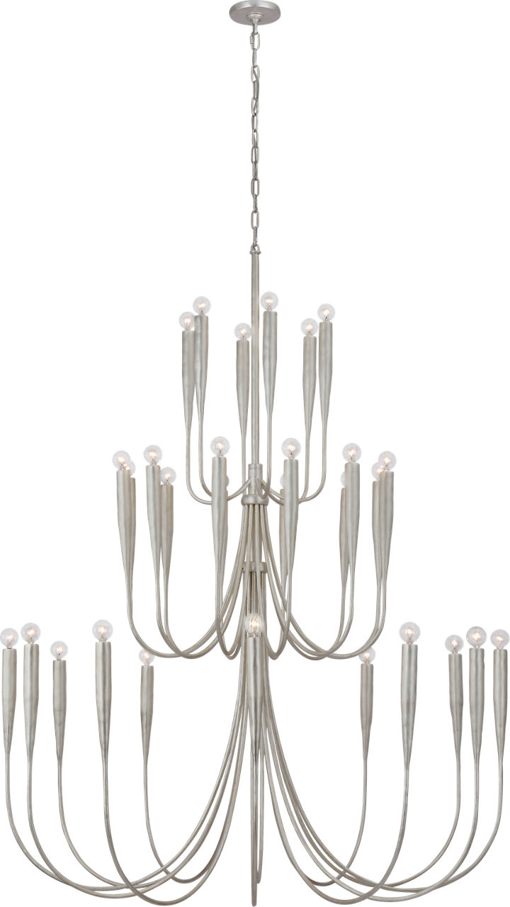 Acadia 52" Grande Chandelier in Burnished Silver Leaf