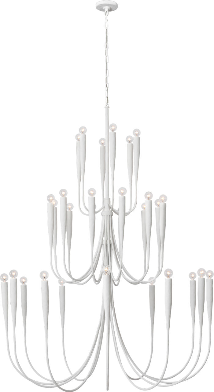 Acadia 52" Grande Chandelier in Plaster White