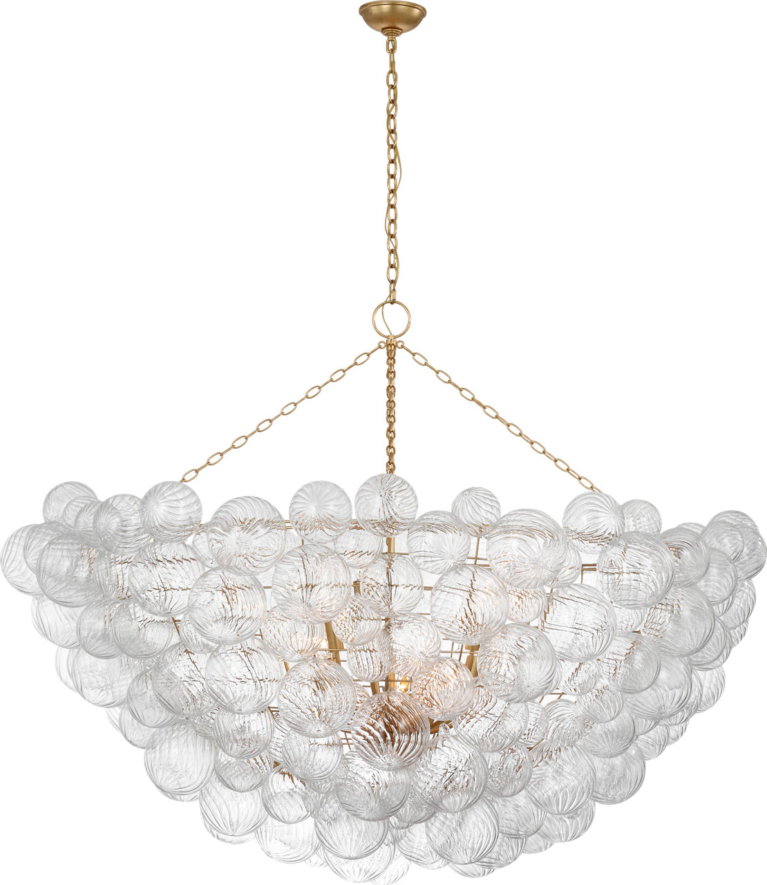 Talia 66" Chandelier in Gild and Clear Swirled Glass