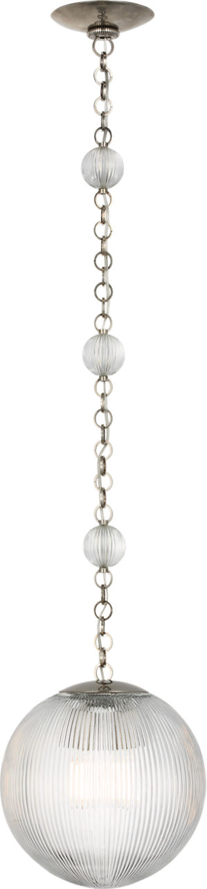 Isadora 12" Pendant in Pewter with Clear Glass