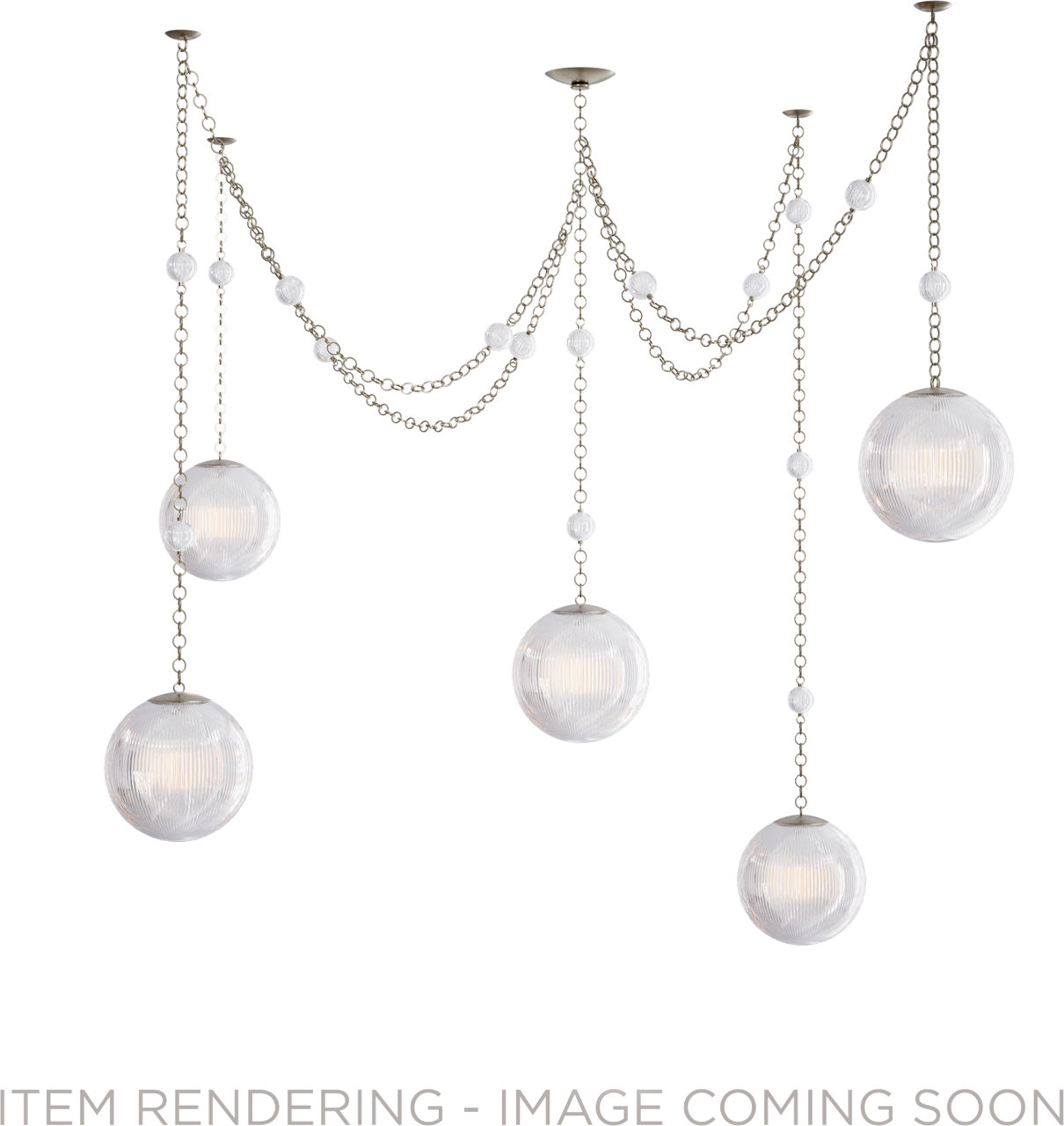 Isadora 5 Light Chandelier in Pewter with Clear Glass