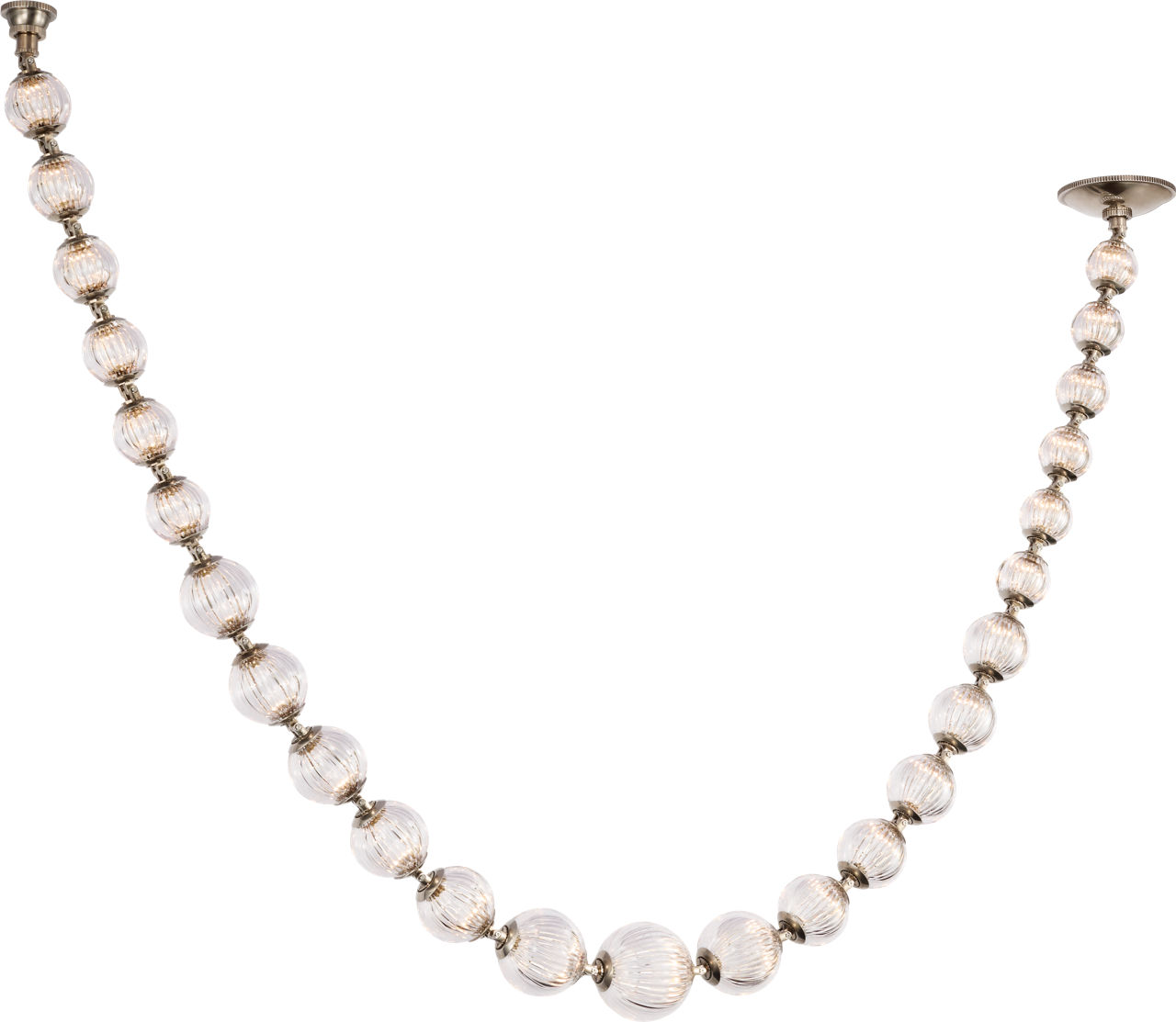 Arielle Graduated Necklace Chandelier in Pewter with Clear Cut Glass