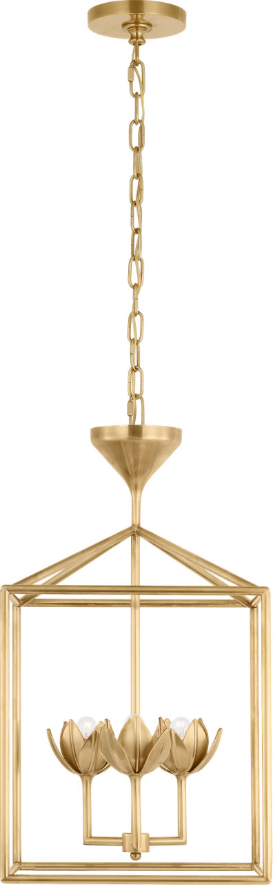 Alberto Small Open Cage Lantern in Antique-Burnished Brass