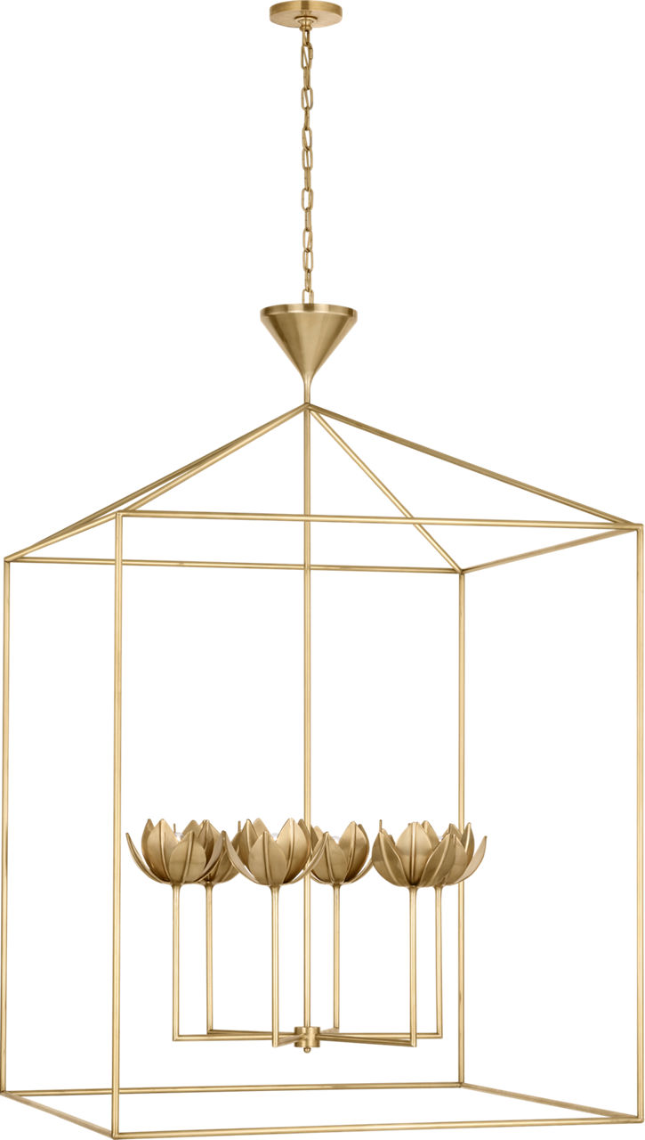Alberto Grade Open Cage Lantern in Antique-Burnished Brass