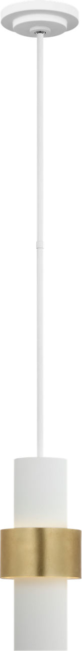 Chalmette 6" Layered Pendant in Plaster White and Gild