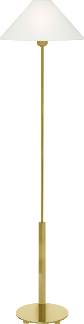 Hackney Floor Lamp in Polished Brass with Linen Shade
