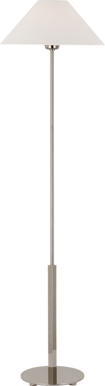 Hackney Cordless Floor Lamp in Polished Nickel with Linen Shade
