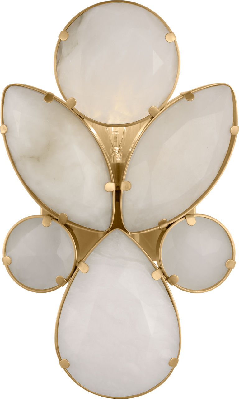 Lloyd Small Jeweled Sconce in Soft Brass with Alabaster