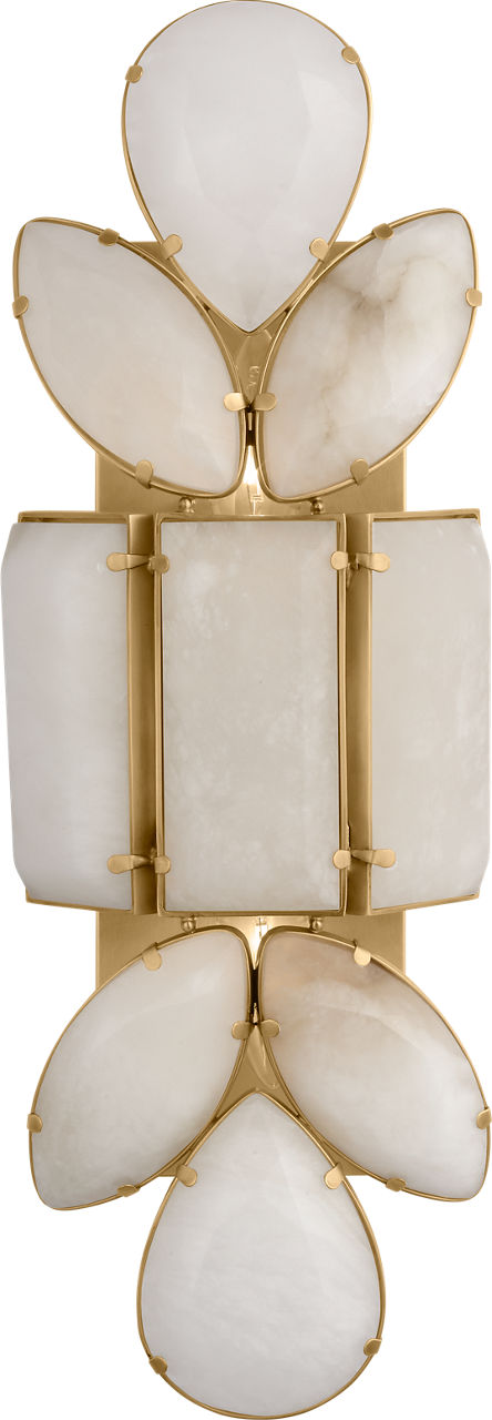 Lloyd Large Jeweled Sconce in Soft Brass with Alabaster