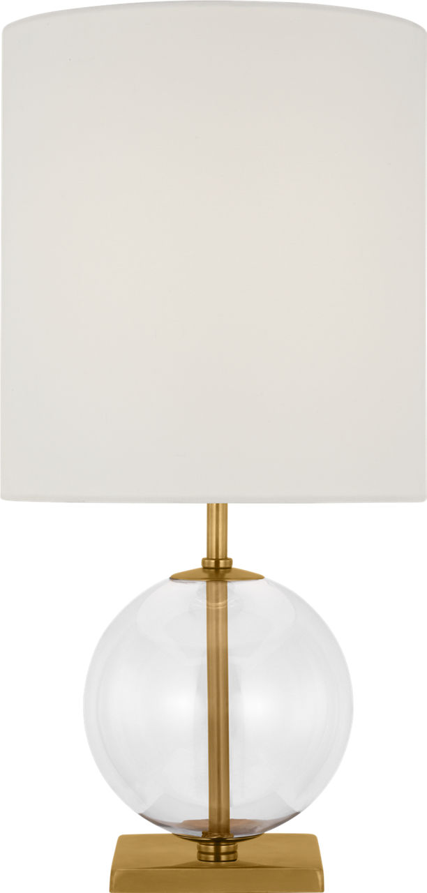 Elsie Small Table Lamp in Clear Glass with Linen Shade