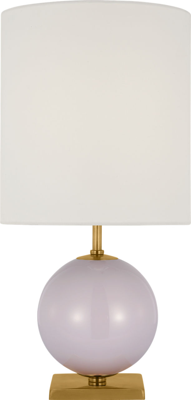Elsie Small Table Lamp in Lilac Painted Glass with Linen Shade