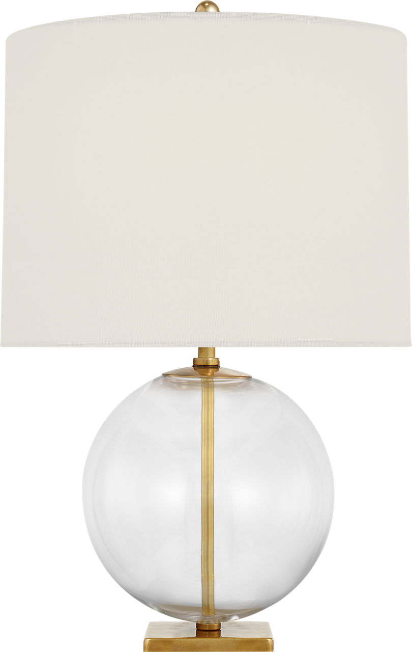 Elsie Table Lamp in Clear Glass with Linen Shade