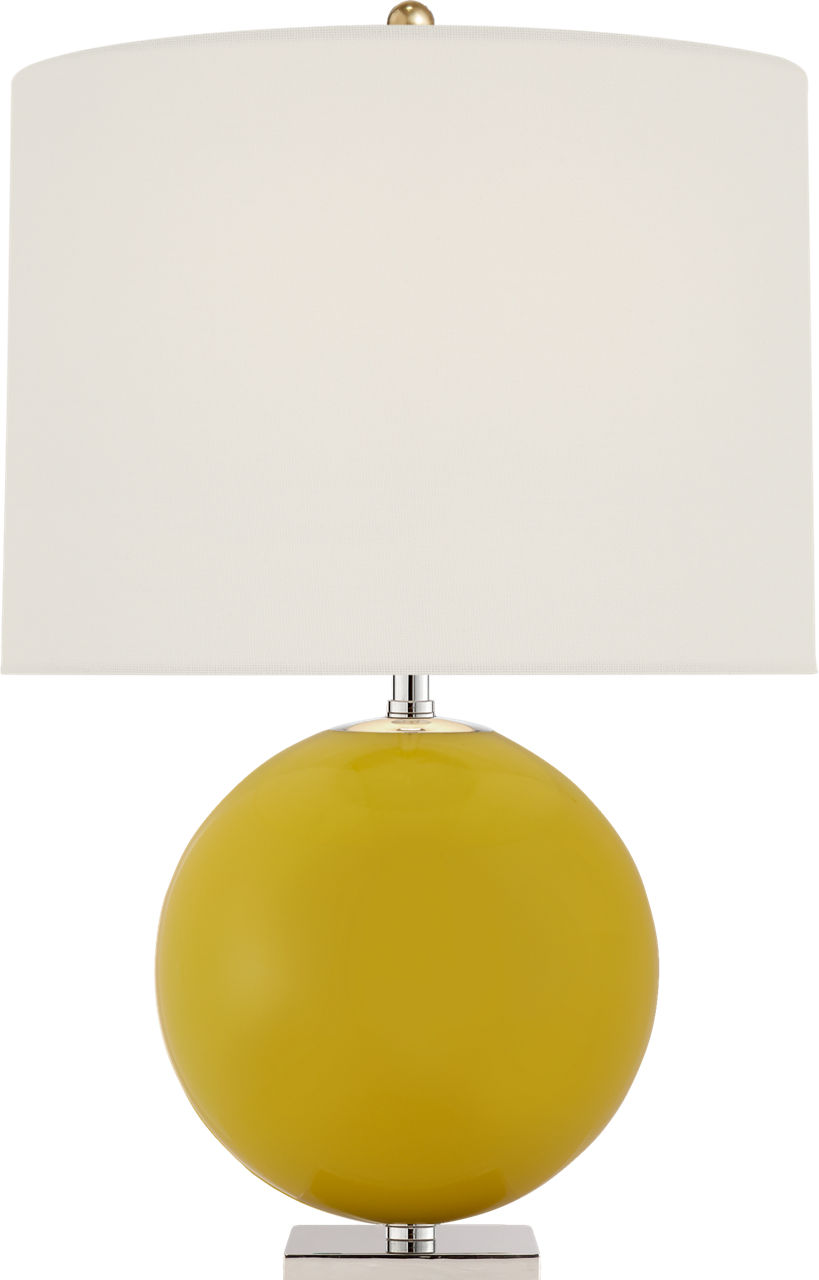 Elsie Table Lamp in Yellow with Linen Shade