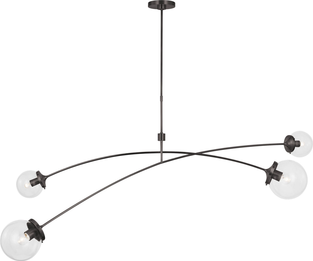 Prescott 62" Linear Chandelier in Bronze with Clear Glass