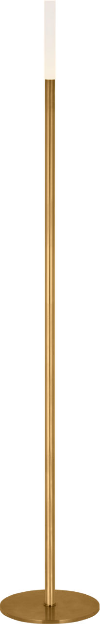 Rousseau 60" Floor Lamp in Antique-Burnished Brass with Etched Crystal