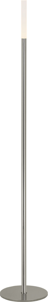 Rousseau 60" Floor Lamp in Polished Nickel with Etched Crystal