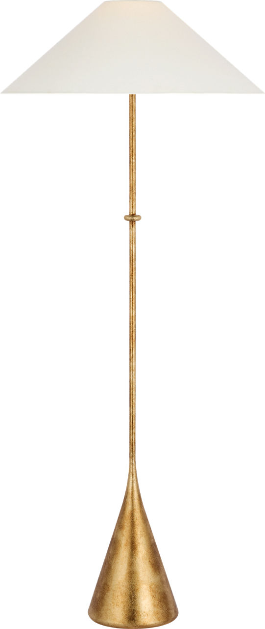 Zealous 62" Floor Lamp in Museum Gild with Linen Shade