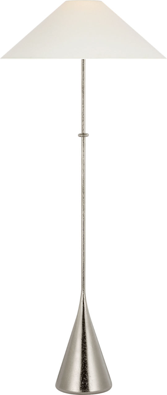 Zealous 62" Floor Lamp in Museum Nickel with Linen Shade