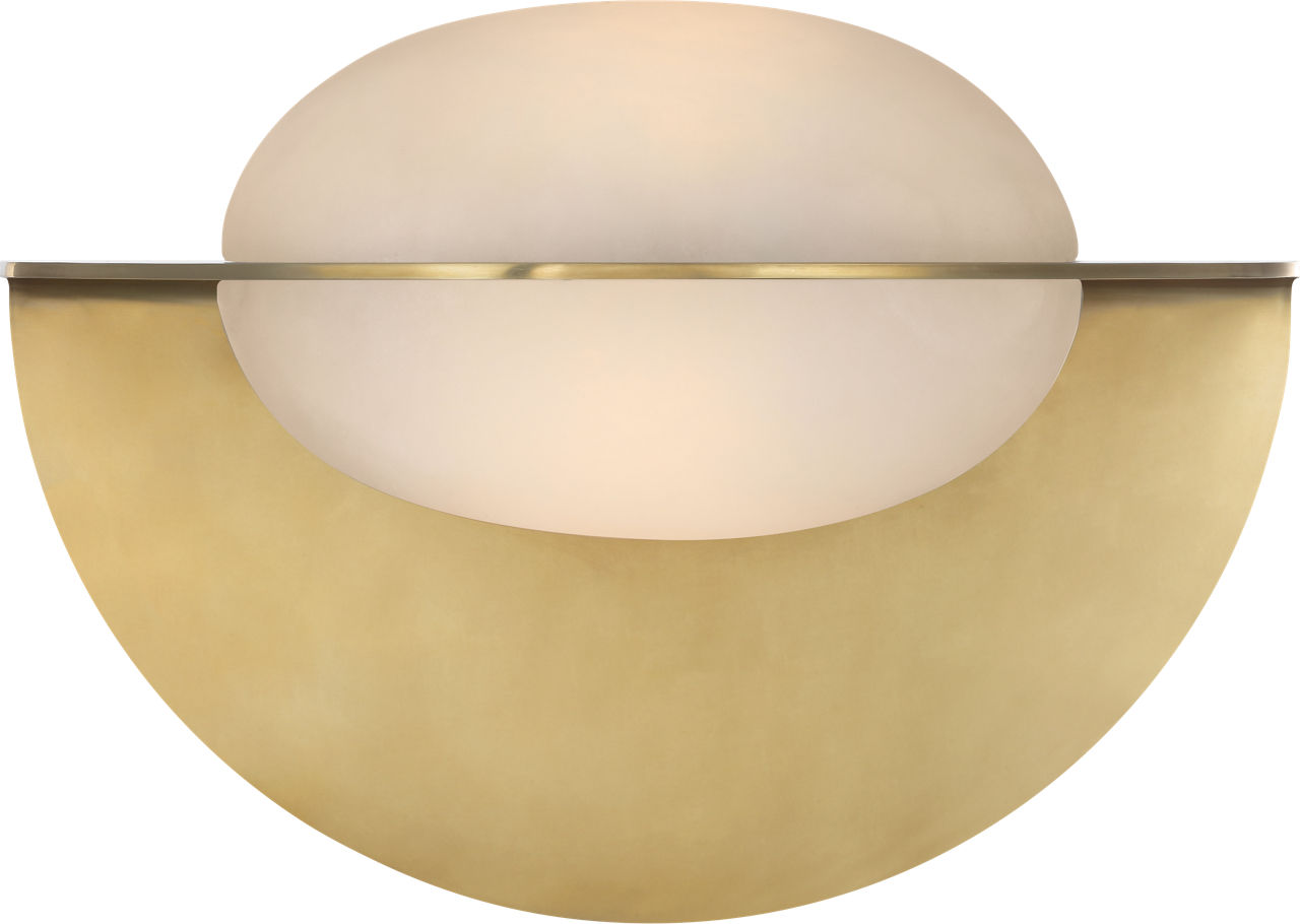 Fosse 9" Invertable Oval Sconce in Antique-Burnished Brass with Alabaster