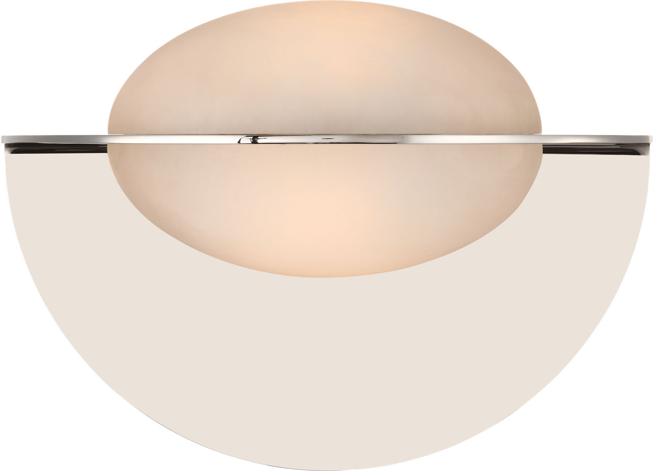 Fosse 9" Invertable Oval Sconce in Polished Nickel with Alabaster