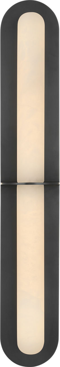 Fosse 28" Linear Tube Sconce in Bronze with Alabaster