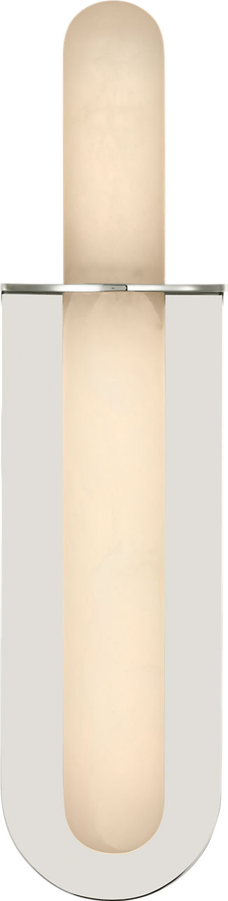 Fosse 18" Invertable Offset Oval Sconce in Polished Nickel with Alabaster