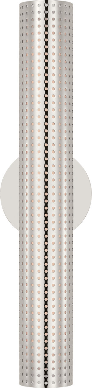 Precision 18" Bullet Sconce in Polished Nickel with White Glass