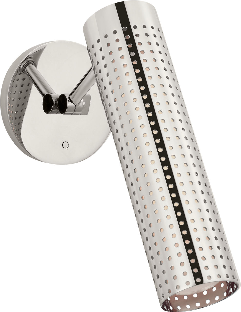 Precision 12" Articulating Sconce in Polished Nickel with White Glass