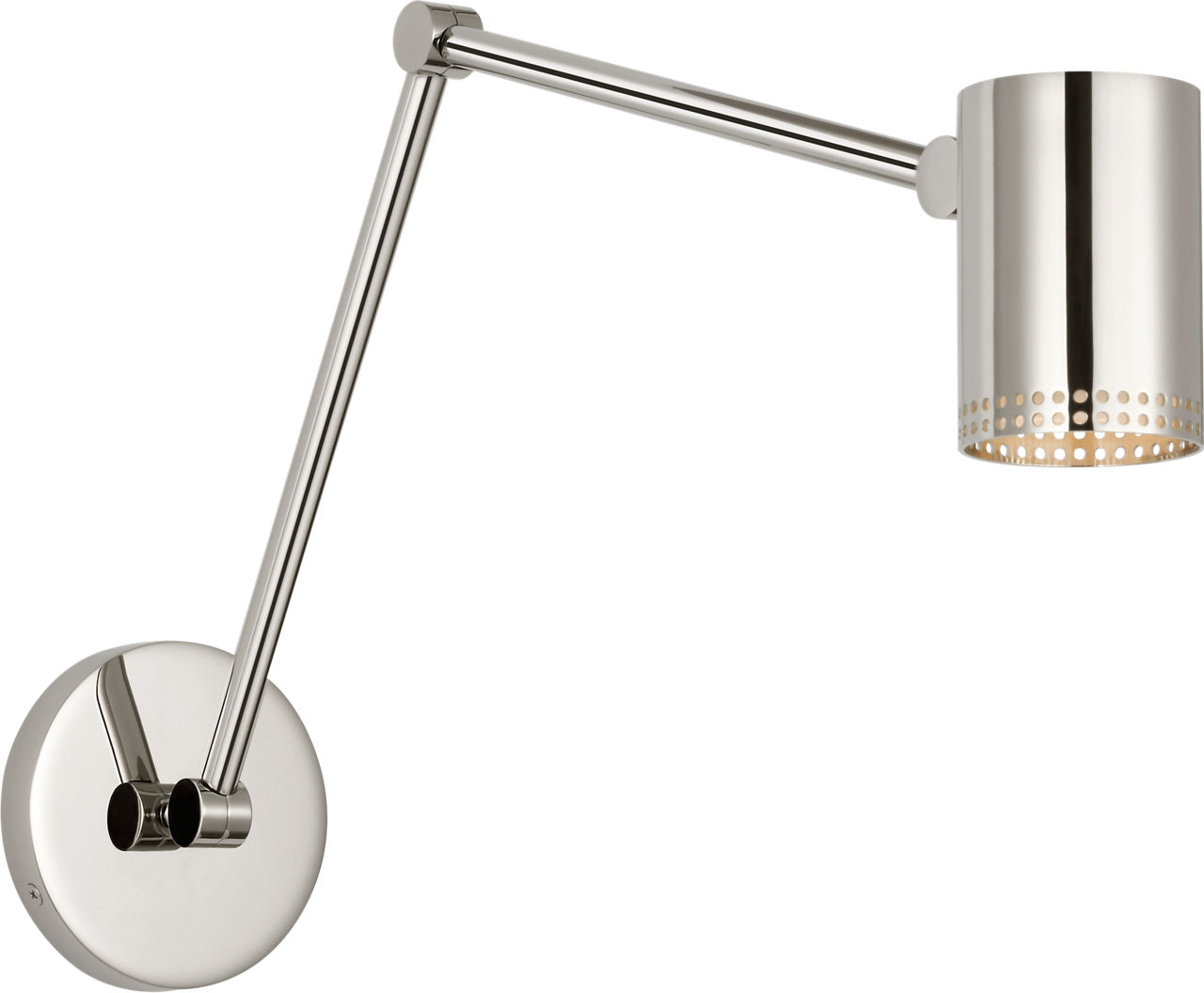 Precision 5" Double Library Light in Polished Nickel with White Glass