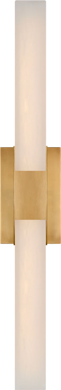 Covet 28" Double Bath Light in Antique-Burnished Brass with Alabaster