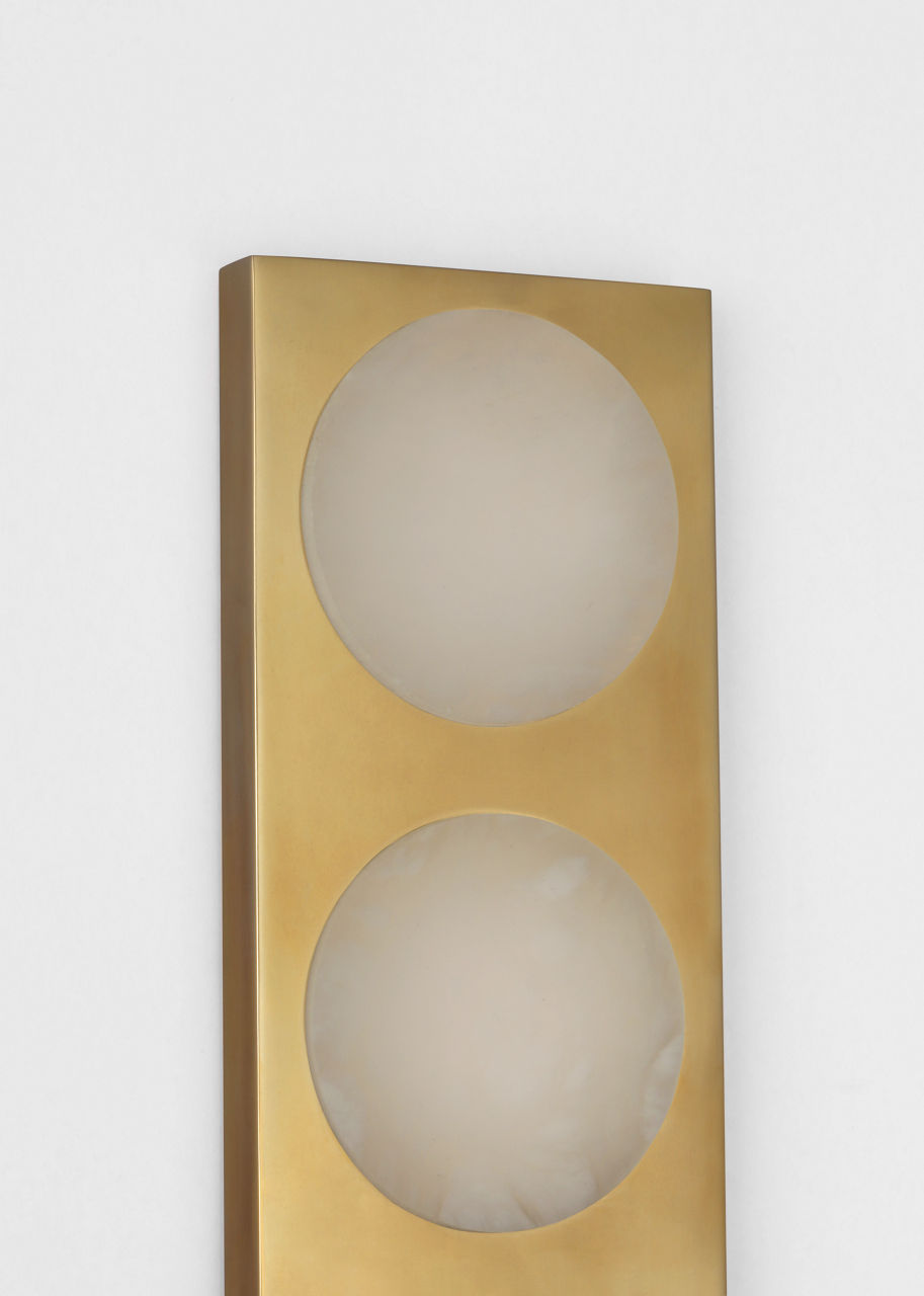 Dichotomy 27" 6 Light Sconce in Antique-Burnished Brass with Alabaster - Image 4