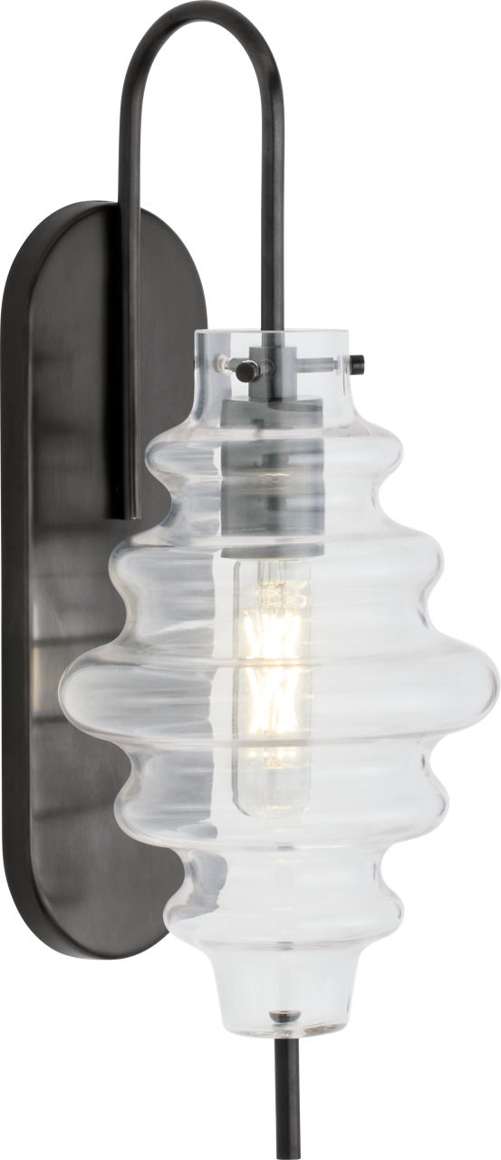 Tableau Large Sconce in Bronze with Clear Glass